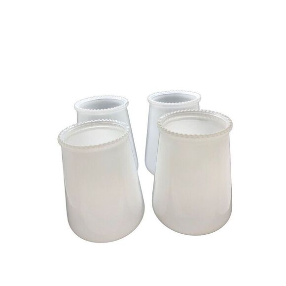 VINTAGE WHITE FROSTED GLASS LAMP SHADES 1 1/2" FITTER 2 QTY Replacement - Picture 2 of 16